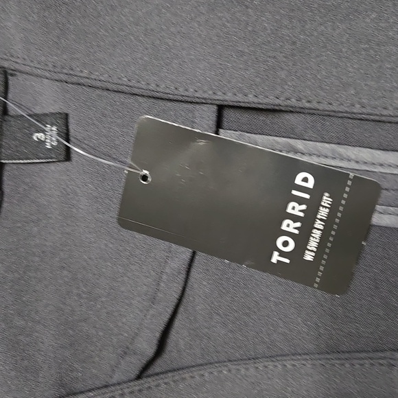 C23 Dark Gray Boyfriend Collared Blazer Plus Size 3 Open Front 3/4 Sleeve Pocket - Picture 8 of 10